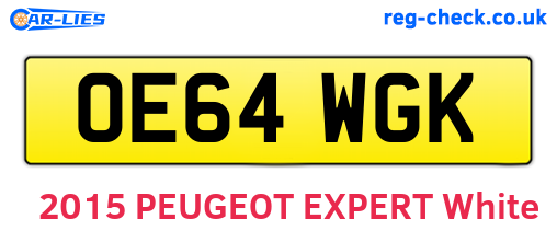 OE64WGK are the vehicle registration plates.