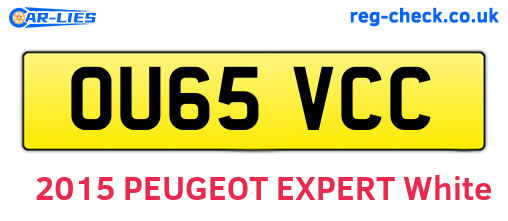 OU65VCC are the vehicle registration plates.