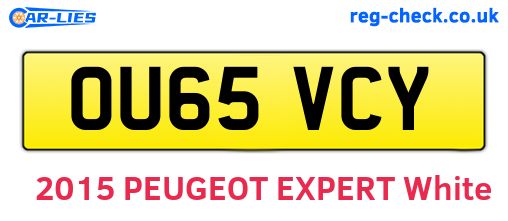 OU65VCY are the vehicle registration plates.