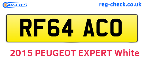 RF64ACO are the vehicle registration plates.