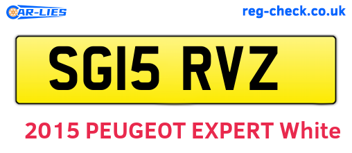 SG15RVZ are the vehicle registration plates.