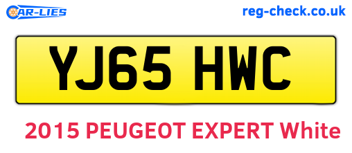 YJ65HWC are the vehicle registration plates.