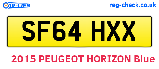 SF64HXX are the vehicle registration plates.