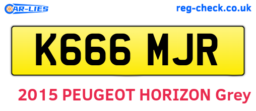 K666MJR are the vehicle registration plates.