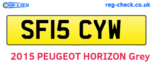 SF15CYW are the vehicle registration plates.