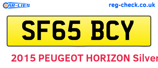 SF65BCY are the vehicle registration plates.