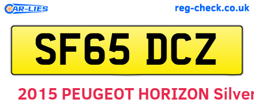 SF65DCZ are the vehicle registration plates.