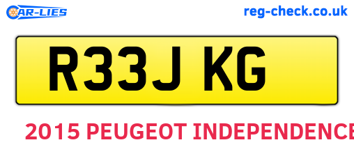 R33JKG are the vehicle registration plates.