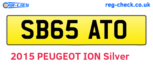 SB65ATO are the vehicle registration plates.