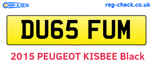 DU65FUM are the vehicle registration plates.