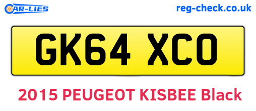 GK64XCO are the vehicle registration plates.