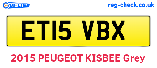 ET15VBX are the vehicle registration plates.