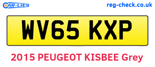 WV65KXP are the vehicle registration plates.