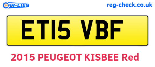 ET15VBF are the vehicle registration plates.