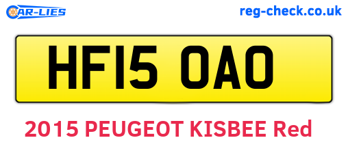 HF15OAO are the vehicle registration plates.