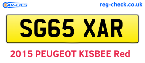 SG65XAR are the vehicle registration plates.