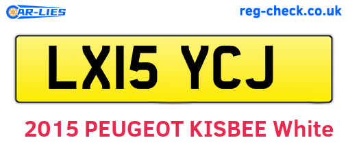 LX15YCJ are the vehicle registration plates.