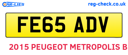 FE65ADV are the vehicle registration plates.