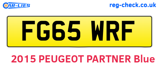 FG65WRF are the vehicle registration plates.