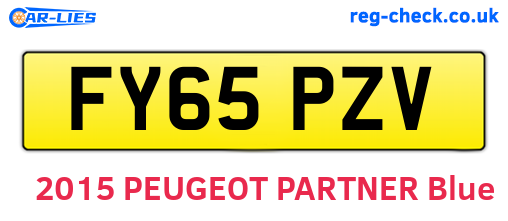 FY65PZV are the vehicle registration plates.