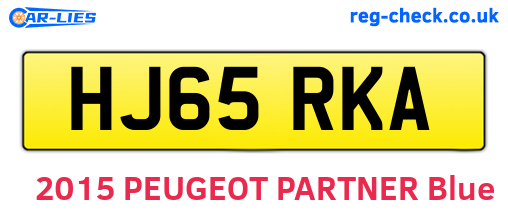 HJ65RKA are the vehicle registration plates.