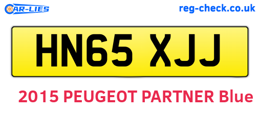 HN65XJJ are the vehicle registration plates.