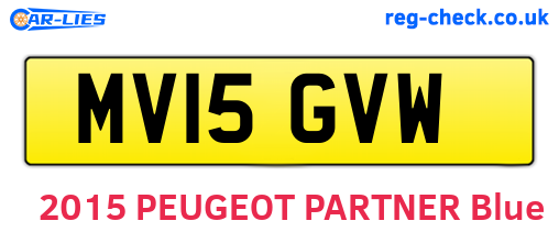 MV15GVW are the vehicle registration plates.