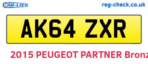 AK64ZXR are the vehicle registration plates.