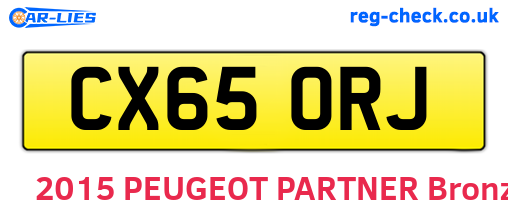 CX65ORJ are the vehicle registration plates.