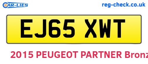 EJ65XWT are the vehicle registration plates.