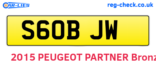 S60BJW are the vehicle registration plates.