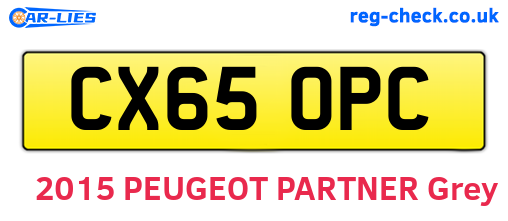 CX65OPC are the vehicle registration plates.