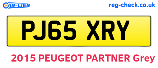 PJ65XRY are the vehicle registration plates.