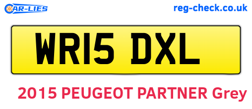 WR15DXL are the vehicle registration plates.