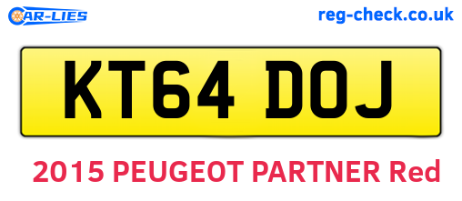 KT64DOJ are the vehicle registration plates.