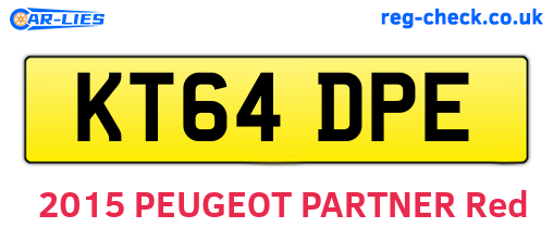KT64DPE are the vehicle registration plates.