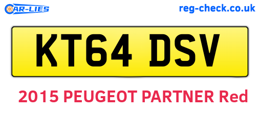 KT64DSV are the vehicle registration plates.
