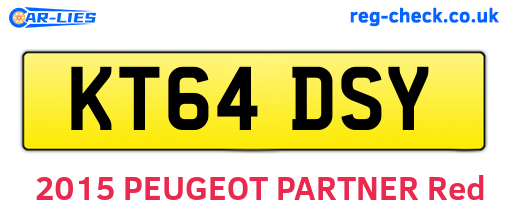 KT64DSY are the vehicle registration plates.