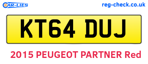 KT64DUJ are the vehicle registration plates.
