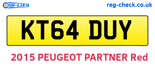 KT64DUY are the vehicle registration plates.