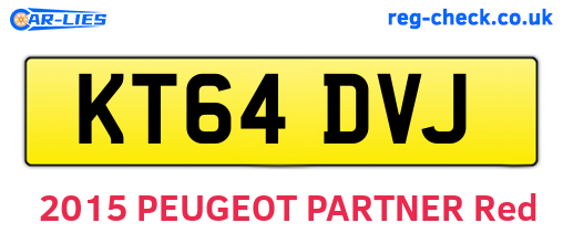 KT64DVJ are the vehicle registration plates.