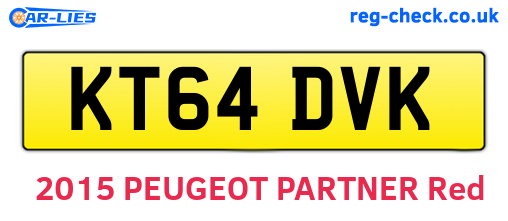 KT64DVK are the vehicle registration plates.