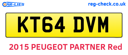KT64DVM are the vehicle registration plates.