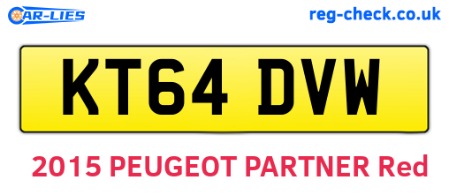 KT64DVW are the vehicle registration plates.