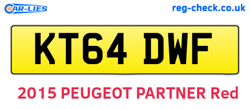 KT64DWF are the vehicle registration plates.