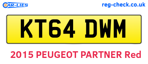 KT64DWM are the vehicle registration plates.
