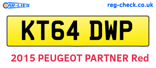 KT64DWP are the vehicle registration plates.