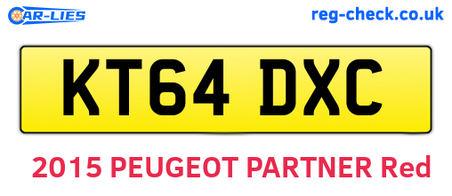 KT64DXC are the vehicle registration plates.