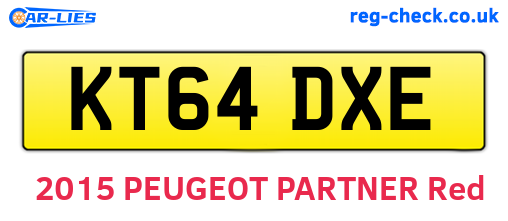 KT64DXE are the vehicle registration plates.