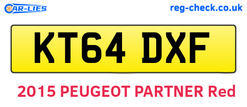 KT64DXF are the vehicle registration plates.
